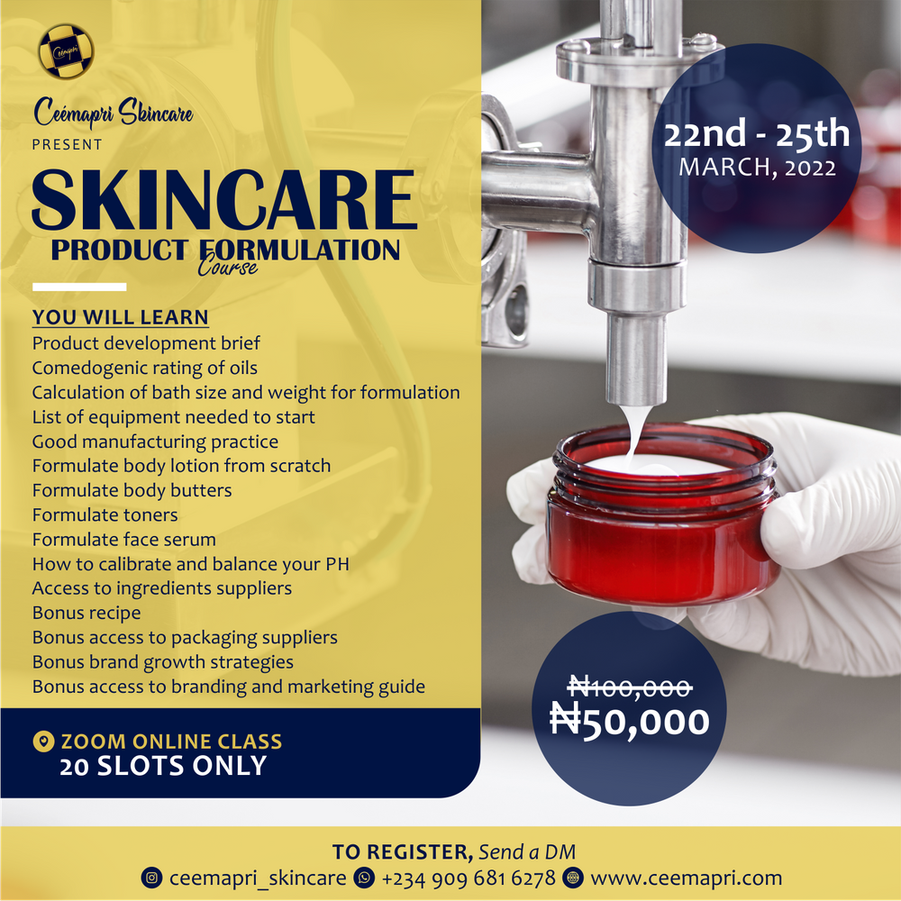 Skincare Product Formulation Course