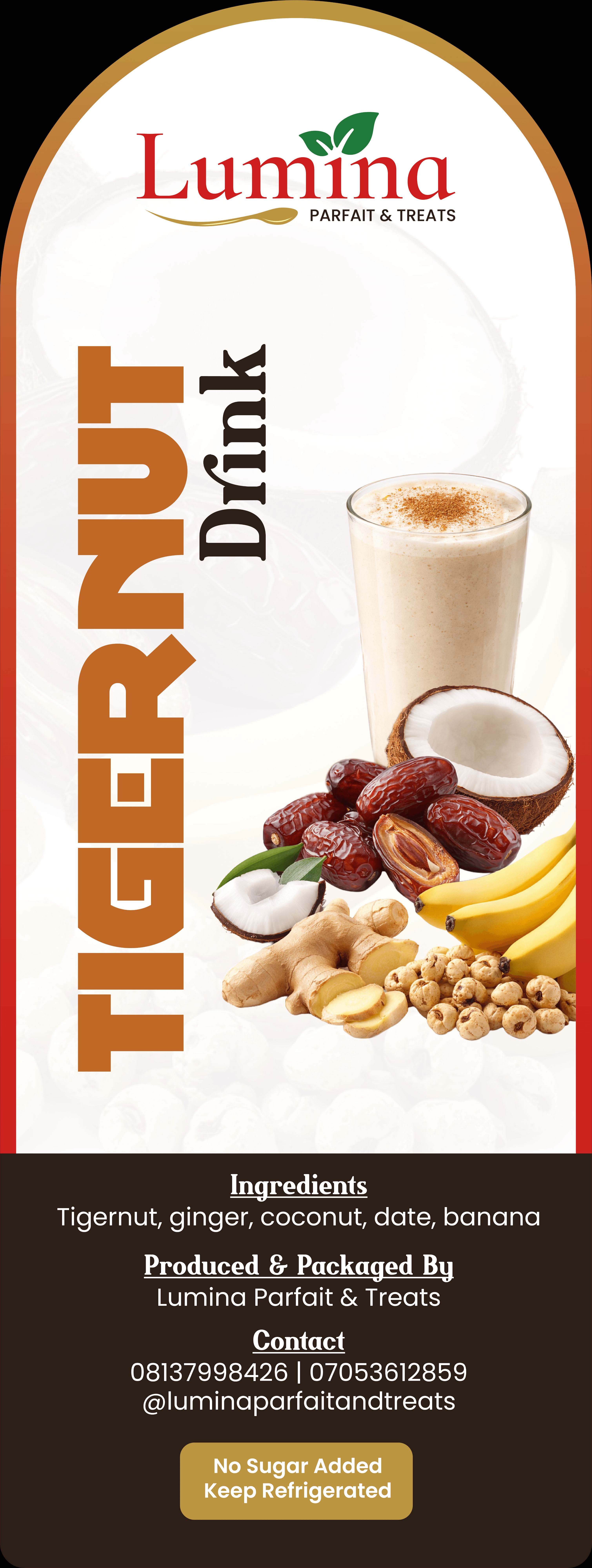Lumina Parfait & Treats Tiger Nut Drink Label