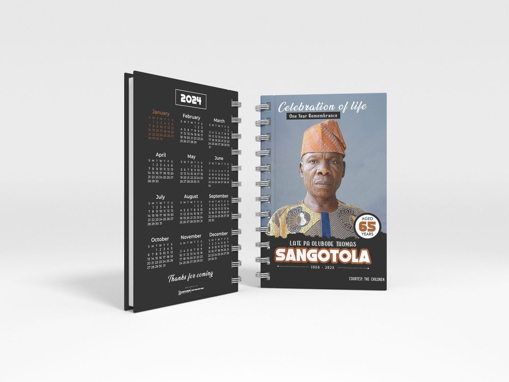 Sangotola Memorial Jotter and Calendar